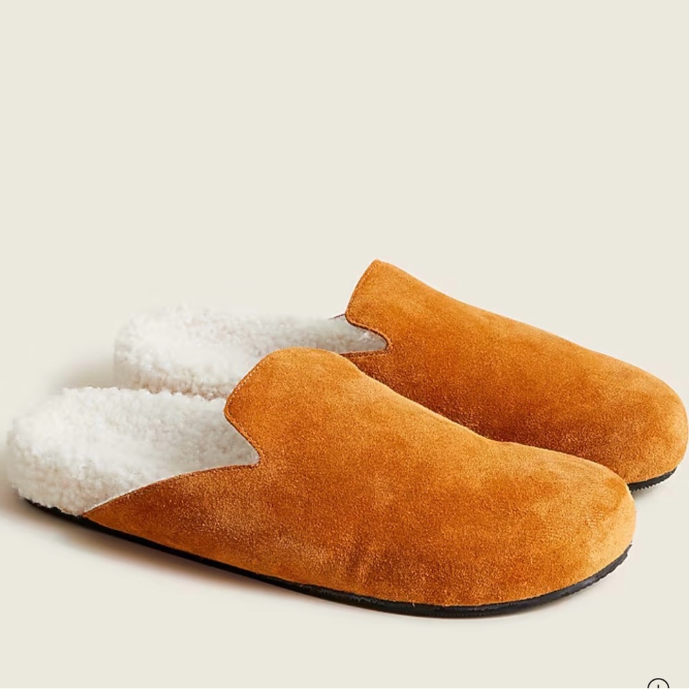NWT J Crew Pacific Sherpa-Lined Suede Clogs - size 10